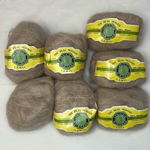 Lamil The Real Mohair Yarn in Dusty Pink Italy 100% Mohair 7 skeins